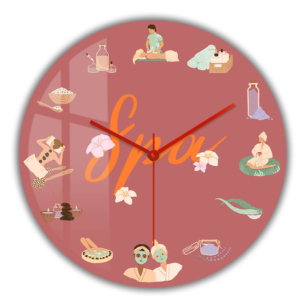 Wellness Spa And Salon - ساعة حائط صامتة من الكوارتز لصالونات